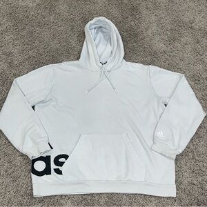 ADIDAS Post Game Badge of Sport Oversized White Pullover Hoodie Men’s Small